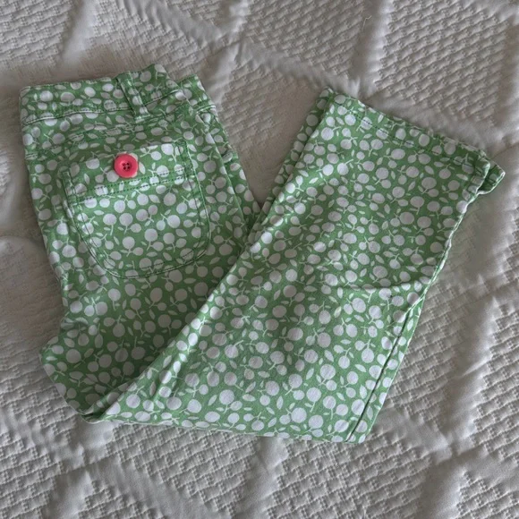 Mini Boden (kids size 10) green and pink pants - Picture 4 of 5